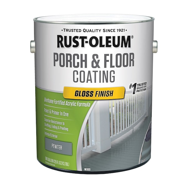 Porch & Floor Rust-Oleum Porch & Floor Gloss Pewter Porch and Floor Paint+Primer 1 gal 320474 - main